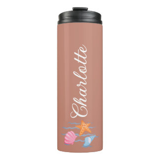 Brown Personalisiert Seashells Thermosbecher