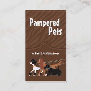 Brown Pet Sitting Dog Walking Walker Business Card Visitenkarte