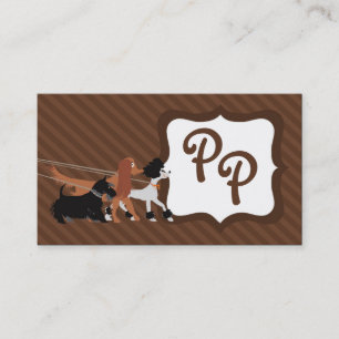 Brown Pet Sitting Dog Walking Walker Business Card Visitenkarte
