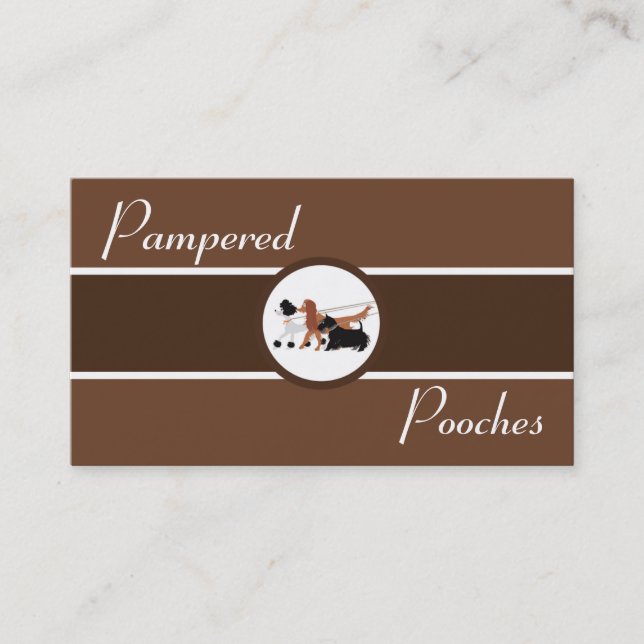Brown Pet Sitting Dog Walking Walker Business Card Visitenkarte (Vorderseite)