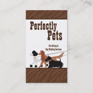 Brown Pet Sitting Dog Walking Walker Business Card Visitenkarte