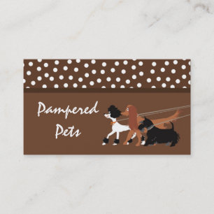 Brown Pet Sitting Dog Walking Walker Business Card Visitenkarte