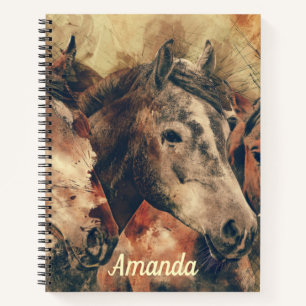 Brown Pferde Notizbuch