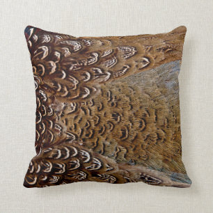 Brown Pheasant Feather Design Kissen