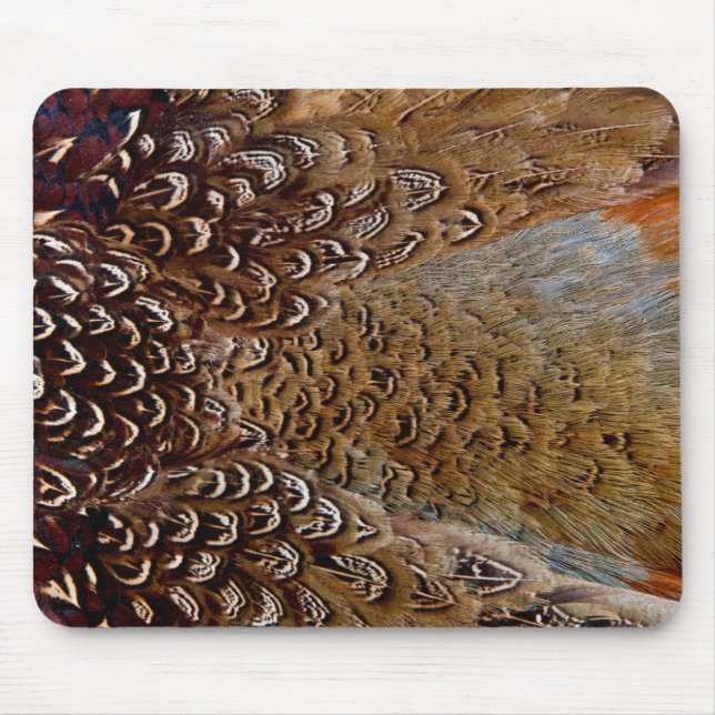 Brown Pheasant Feather Design Mousepad (Vorne)