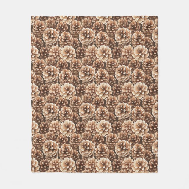 Brown Pine Cones Nature Birthday Fleecedecke (Vorderseite)