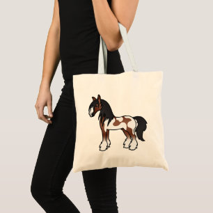 Brown Pinto Sinti und Roma Vanner/Shire/Clydesdale Tragetasche