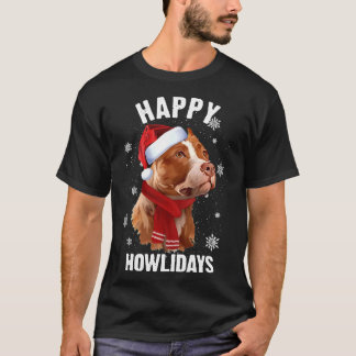 Brown Pitbull sucht Hunde Weihnachtszeit-Weihnacht T-Shirt