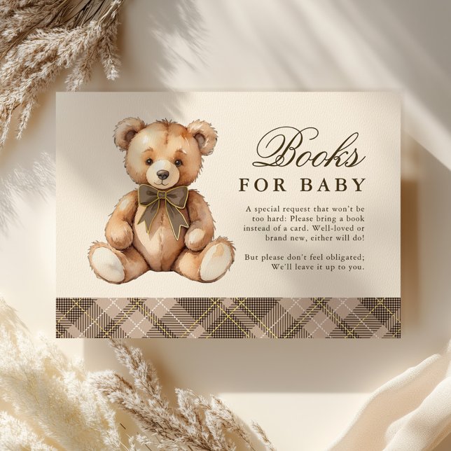 Brown Plaid Bear Baby Shower Books For Baby Begleitkarte (Von Creator hochgeladen)