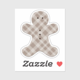brown plaid gingerbread man  aufkleber