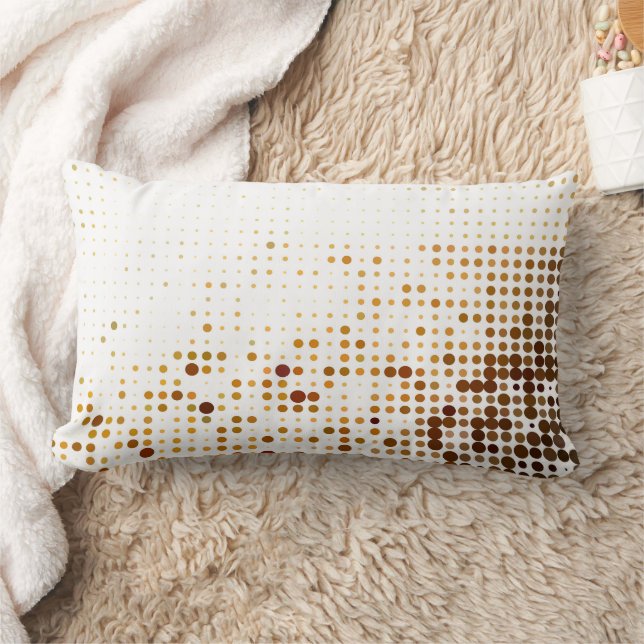 Brown Polka Cotton Throw Kissen (Decke)