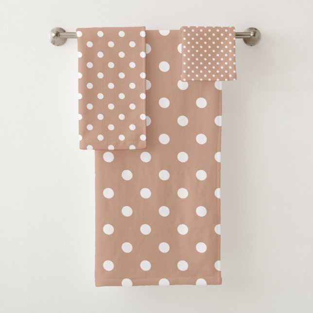 Brown Polka Dot Badhandtuch Set (Insitu)