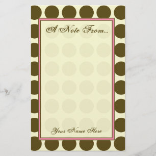Brown Polka Dot Fashion Stationery Briefpapier