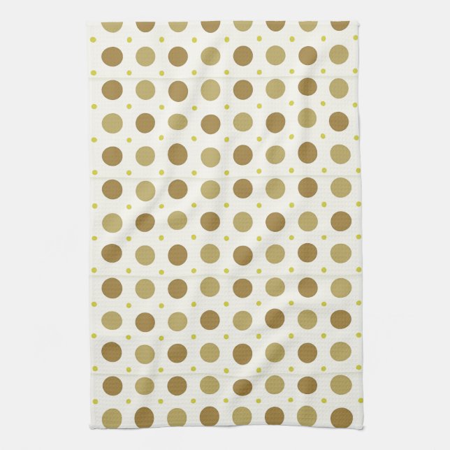 Brown Polka Dot Retro Design Küchentücher (Vertikal)
