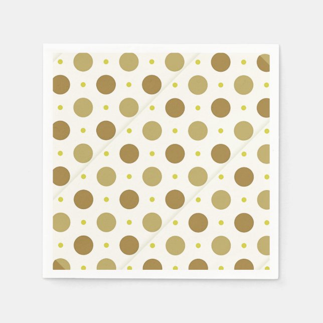Brown Polka Dot Retro Designpapier Napkin Serviette (Vorderseite)