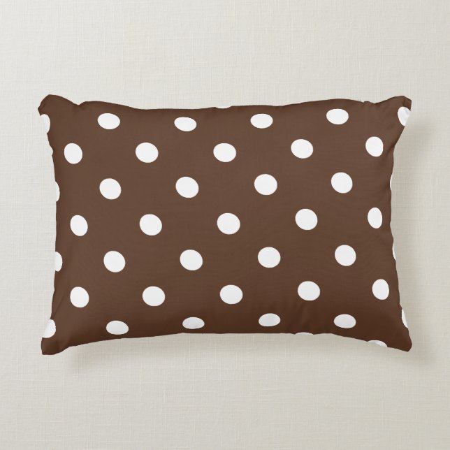 Brown Polka Dot Zierkissen (Vorderseite)