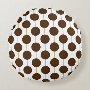 Brown Polka Dots Rundes Kissen