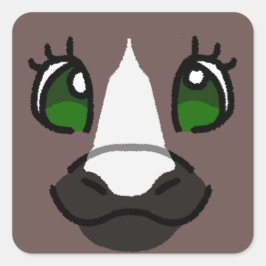 Brown Pony Quadratischer Aufkleber