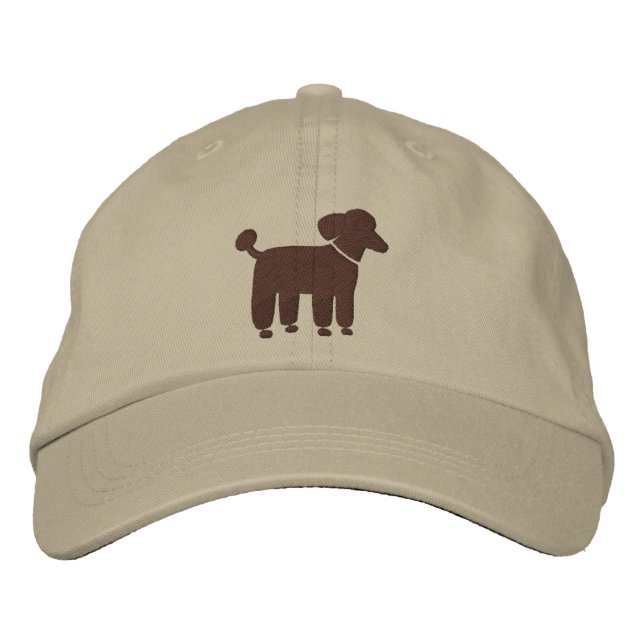 Brown Poodle Graphic Bestickte Baseballkappe (Vorderseite)