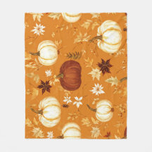 Brown Pumpkin Floral Herbst und Fall Muster