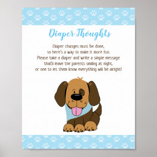 Brown Puppy Dog Kinderdusche Windeln Gedanken Spie Poster