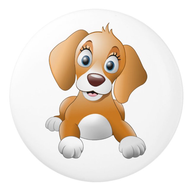 Brown Puppy Keramikknauf (Vorderseite)