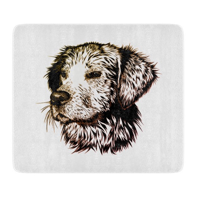 Brown Puppy Sketch Schneidebrett (Vorderseite)