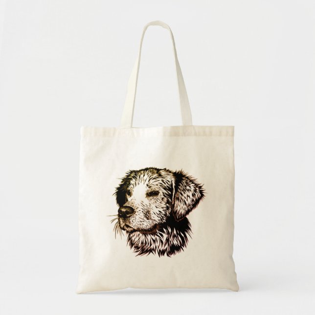Brown Puppy Sketch Tragetasche (Vorne)