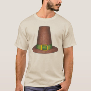 Brown Puritan Pilgrim Happy Thanksgiving T-Shirt