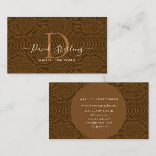 Brown Python Skin Business Card Visitenkarte