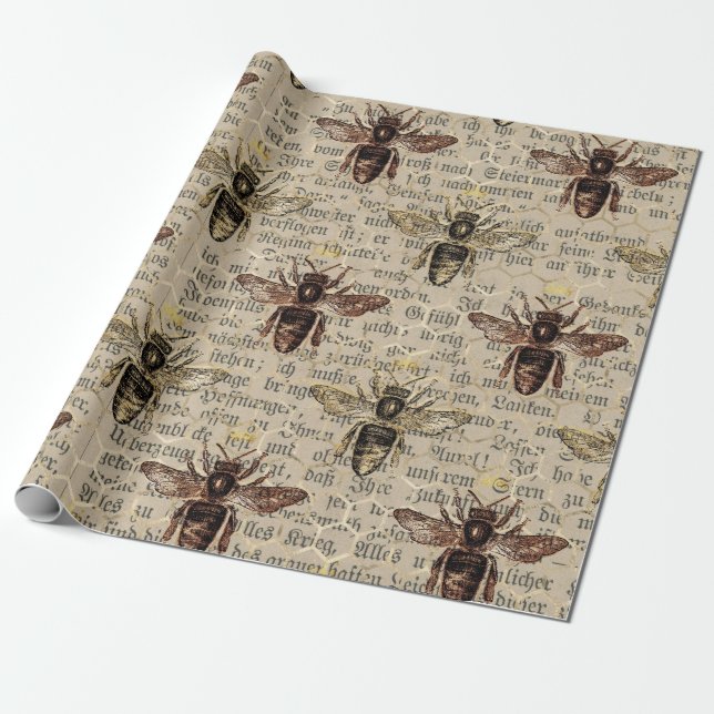 Brown Queen Bee Geschenkpapier (Ungerollt)