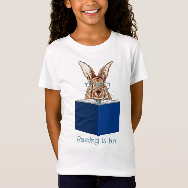 Brown Rabbit beim Lesen eines Buches T - Shirt (Vorderseite)