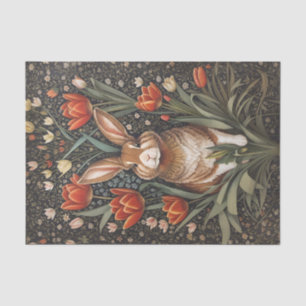 Brown Rabbit Red Tulips William Morris Inspiriert Seidenpapier