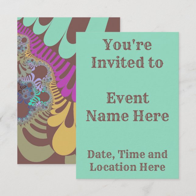 Brown Rainbow Mod Einladung (Vorne/Hinten)