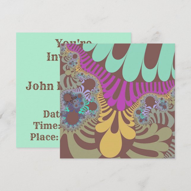 Brown Rainbow Mod Einladung (Vorne/Hinten)