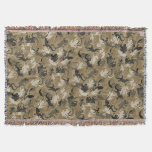 Brown Reptile Camouflage Throw Blanket Decke