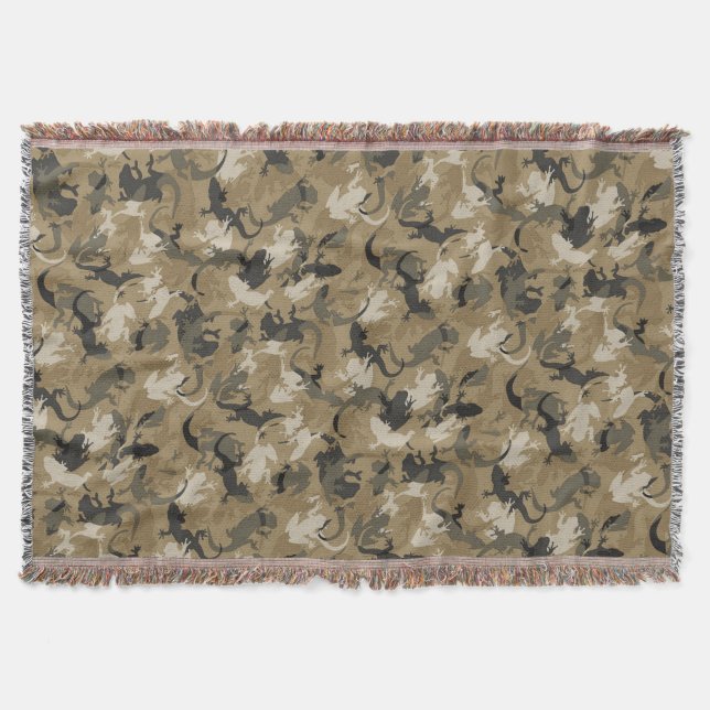 Brown Reptile Camouflage Throw Blanket Decke (Vorderseite)