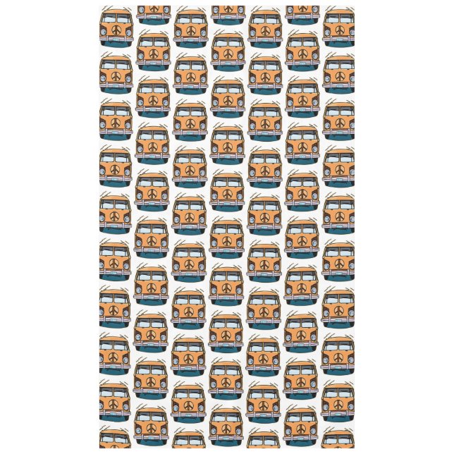 Brown Retro Hippie Vans Geburtstag Tischdecke (Vorderseite)