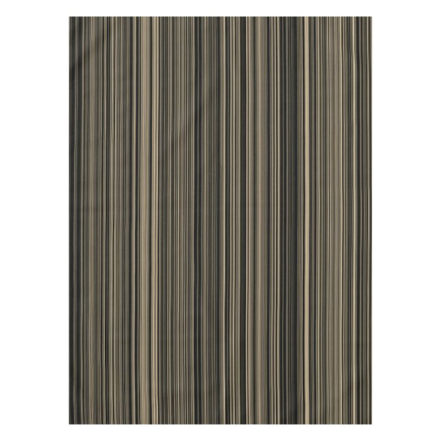 Brown Retro Streifen-Tischdecke beige Taupe Tischdecke (Vorderseite)