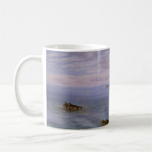 BROWN ROCK FORMATION AUF WASSERKÖRPER WÄHREND DES KAFFEETASSE