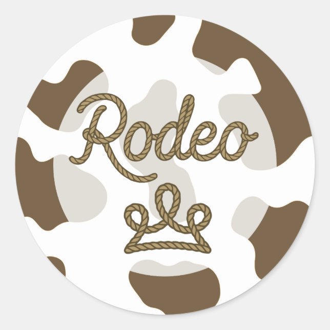 Brown Rodeo Princess Country Western Tiara Crown Runder Aufkleber (Vorderseite)