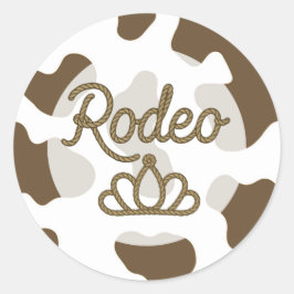 Brown Rodeo Queen Country Western Tiara Crown Runder Aufkleber
