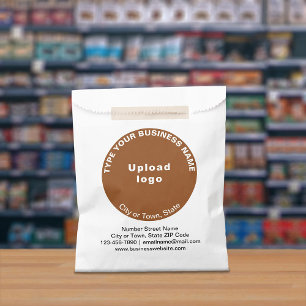 Brown Round Business Brand on Paper Bag Geschenktütchen