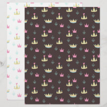 Brown Royal Crown Gemustert Craft Scrapbook Paper