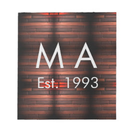 Brown rustic brick stone add name letter year date notizblock