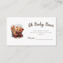 Brown Rustic Cub Bear Baby Dusche