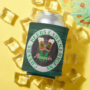 Brown Rustic Wood Cheers Beers Shenanigans Dosenkühler