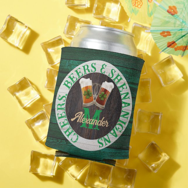 Brown Rustic Wood Cheers Beers Shenanigans Dosenkühler (In Situ Sommer)