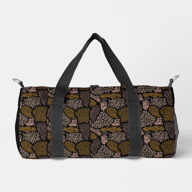Brown Safari Animal Print Duffle Bag (Vorderseite)