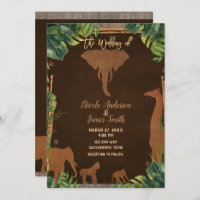 Brown Safari Jungle Zoo Tiere Moderne Hochzeit